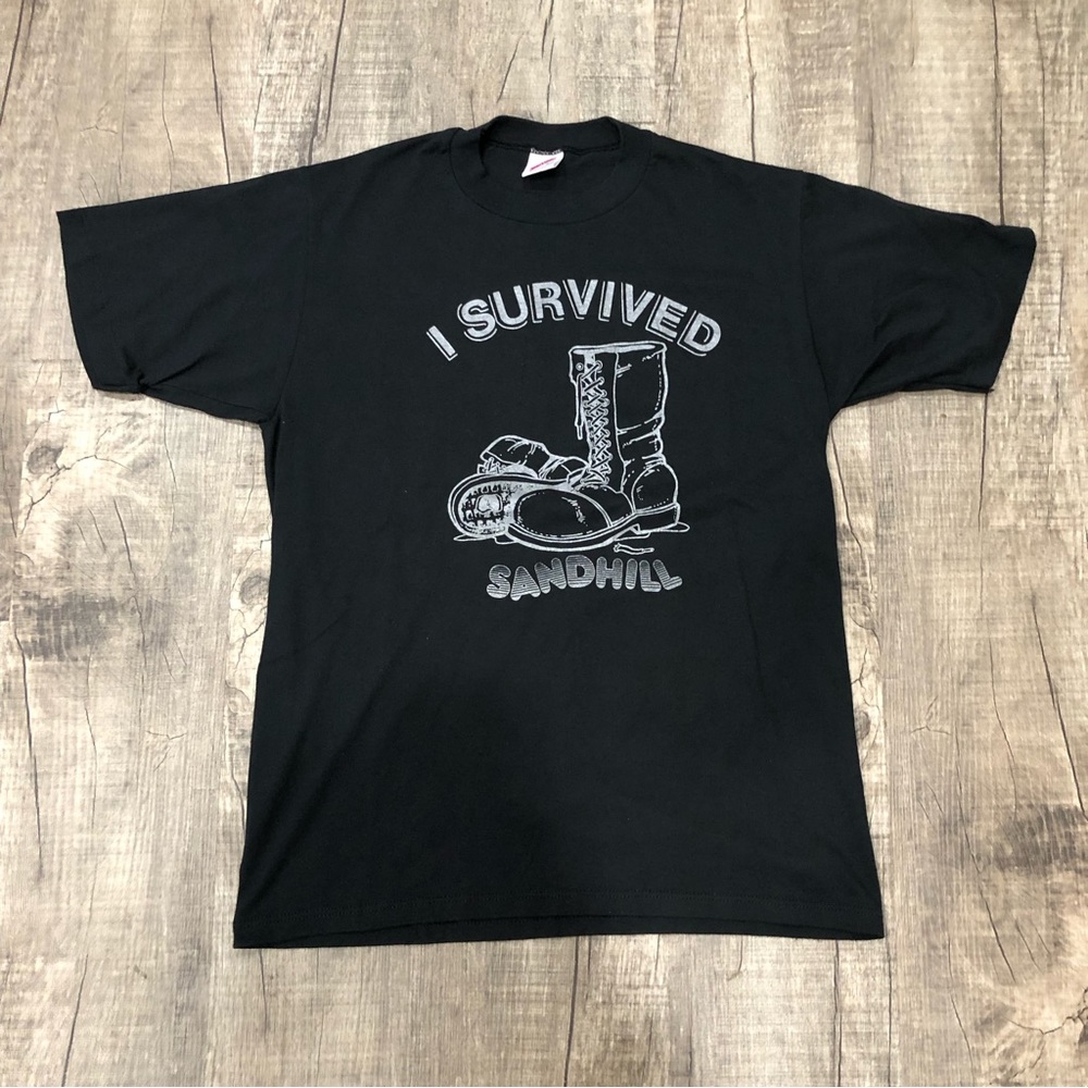 VTG single-stitched “I survived sandhill” boots graphic tee